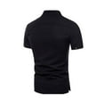 thumbnail image 3 of Chiccall Mens Lightweight Solid Shirts Plus Size Short Sleeve Button up Breathable Shirts 2XL Black, 3 of 5