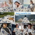 thumbnail image 5 of Blue Gray Spring Floral Cooling Blanket, Lightweight Breathable Summer Throw Blanket with Double Sided Cold Effect, Vintage Botanical Picnic Beach Blankets Bed Sheet for Hot Sleepers 60"x80", 5 of 8