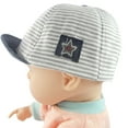 thumbnail image 3 of Penkiiy Baby Hats Sun Hat Toddler Baby Girl Boy Cute Letter Soft Eaves Baseball Cap Sun Beret Hat Striped Gray Hat for Free Size, 3 of 5
