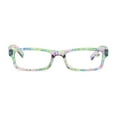 thumbnail image 3 of Women's Green Floral Small Rectangle Reading Glasses 3.50 Men's Classic Presbyopic Glasses, HD Plastic Blue Light Blocking Readers +3.50, 3 of 4