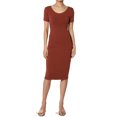 thumbnail image 1 of TheMogan Robe Midi Moulante en Jersey de Coton Extensible à Manches Courtes pour Femmes, 1 of 6