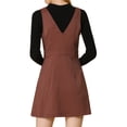 thumbnail image 4 of Allegra K Women's Overall Suspender Check Houndstooth Pinafore Dress, 4 of 7