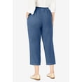 thumbnail image 2 of Woman Within Plus Size Petite 7-Day Elastic-Waist Pull-On Cotton Denim Capri Jeans, 2 of 6