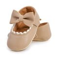 thumbnail image 5 of Baby Girls Mary Jane Flats with Bowknot Ballet Infant Princess Dress Shoes (0-6 Months,Khaki), 5 of 6