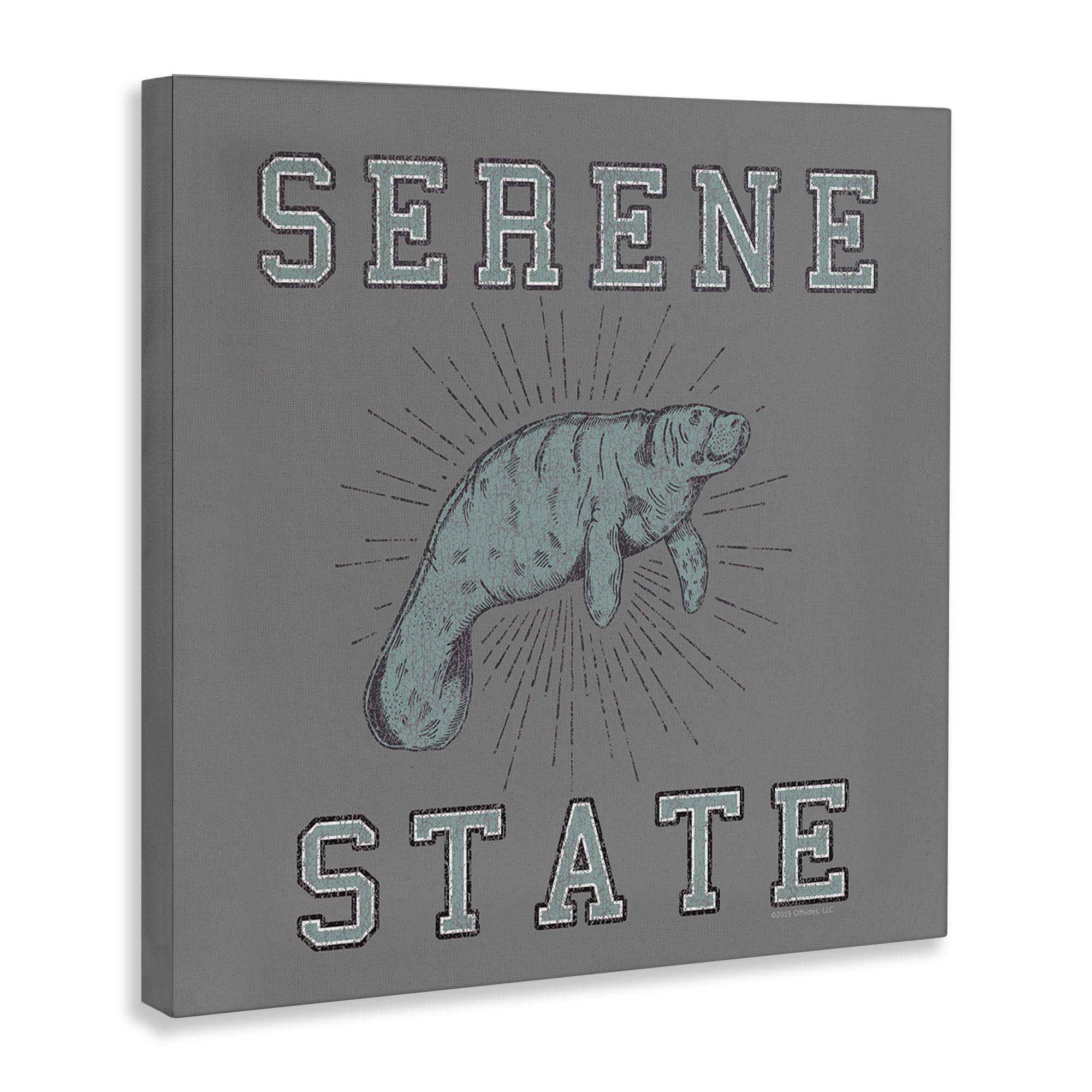 Stupell Industries Serene State Manatee Animals Painting Wrapped Canvas Art Print Wall Art, 24 x 24