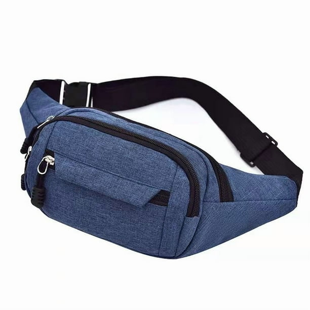 Riñonera impermeable con 4 bolsillos y cremallera para correr, con cinturón ajustable para exteriores.