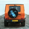 thumbnail image 7 of DouZhe Waterproof Spare Tire Cover, Cartoon Blue Astronaut Robot Prints Adjustable Wheel Covers Fit for Jeep Trailer RV SUV Car, 16 inch, 7 of 7