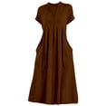 thumbnail image 4 of Kakishop Womens Casual Dresses Wrap V Neck Dress A-Line Ruffle Sleeve Summer Sundress Fashion 2026 (Coffee,2XL), 4 of 4