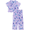 Lilo & Stitch Pink Long, variant on Girls 2- Piece Jersey Short Sleeve Top and Pant Coat Pajama Set, Sizes 4-12