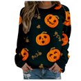 thumbnail image 1 of Sudadera de manga larga para mujer, blusa con estampado de costura y blusas sueltas Pompotops gfhjh2076, 1 of 5