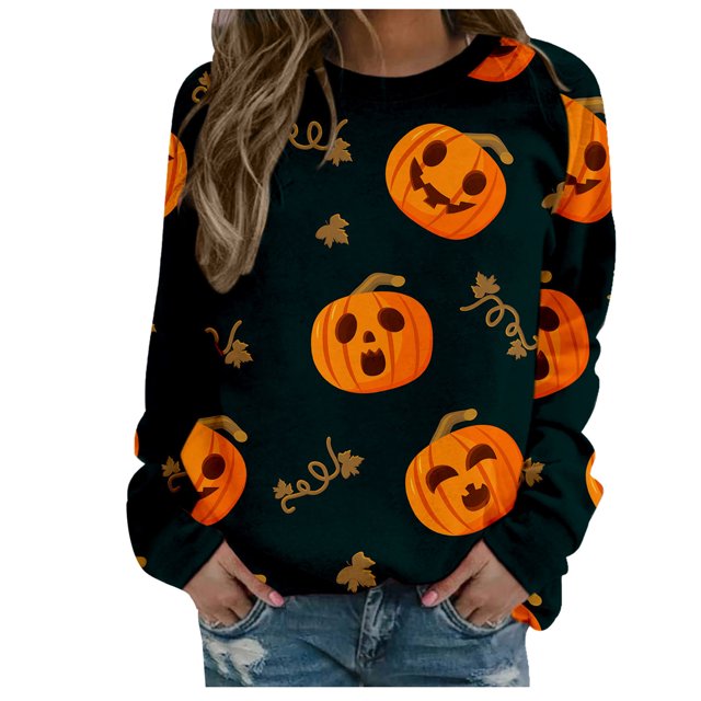 Sudadera de manga larga para mujer, blusa con estampado de costura y blusas sueltas Pompotops gfhjh2076