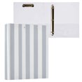 thumbnail image 3 of Dailycode 2 Pack Sky Gray and White Stripes Hardcover 3 Ring Binder 1.5 Inch Ring Decorative Binder Organizer for Home School Office, 3 of 10