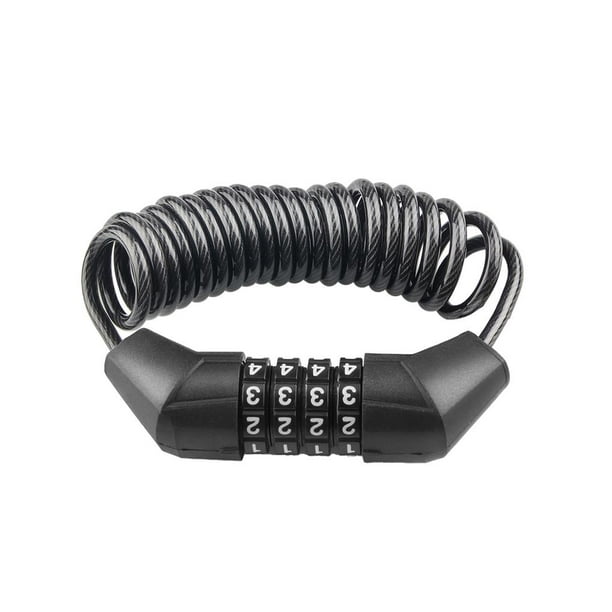Naiovety Candado de combinación de código de 4 dígitos Candado de contraseña de bicicleta reiniciable Candado de cable de seguridad ligero negro con Ciclismo Negro No.01 Naiovety OD009609-01
