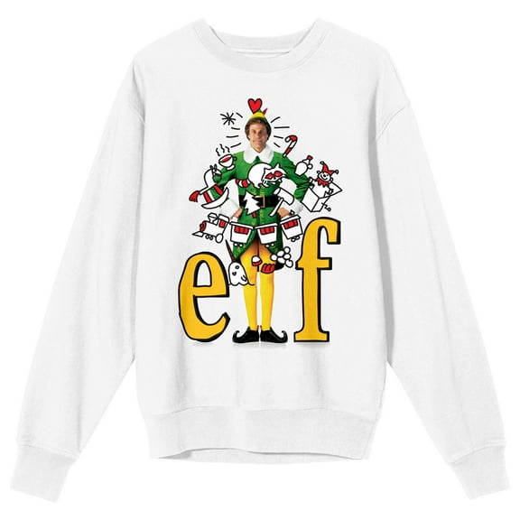 Elf Sketch Art Women's White Long Sleeve Sweatshirt-XXL