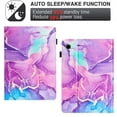 thumbnail image 7 of Allytechgroup Slim Case for Samsung Galaxy Tab S6 Lite 10.4" 2024/2022/2020,Marble Series Smart Cover Auto Sleep Wake Drop Protection Multi Angle Viewing Stand Elastic Band Flip Cover, Purple, 7 of 7