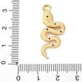 thumbnail image 3 of PVD Vacuum Plating 304 Stainless Steel Rhinestone Pendants Real 18K Gold Plated Snake 30x13x2.5mm Hole: 1.6mm, 3 of 3