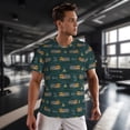 thumbnail image 3 of Wukai Machine Print Men's Short-Sleeved Mesh T-Shirt,Quick-Dry Short Sleeve Workout T-Shirt-X-Small, 3 of 8