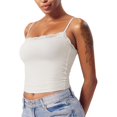 thumbnail image 5 of WTXUE Camisole Tops Sleeveless Tops for Women Lace Top Double Lined Tank Top Spaghetti Strap Club Shirt Square Neck Vest Square Neck Tops Lace Tank Tops for Women Tube Tops for Women Beige L, 5 of 8