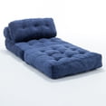thumbnail image 3 of Folding Sofa Bed, Convertible Sleeper Chair with Pillow Foldable Mattress with Back Support, Portable Fold Out Chair Bed Comfy Floor Sofa Lounge for Living Room Bedroom, Single (Blue), 3 of 11
