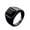 Black Black, variant on Unisex Stainless Steel Trendy Personality Square Black Gemstone Signet Ring Crystal Rhinestone Inlay Wedding Band High Polished Black Size 7