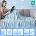 thumbnail image 6 of PHF Double Cooling Blanket for Hot Sleepers Twin Size, Arc-Chill Q-Max>0.5 with Double Cooling, Summer Blanket Absorbs Heat to Keep Cool All Night (Ice Blue, 60"x80"), 6 of 8