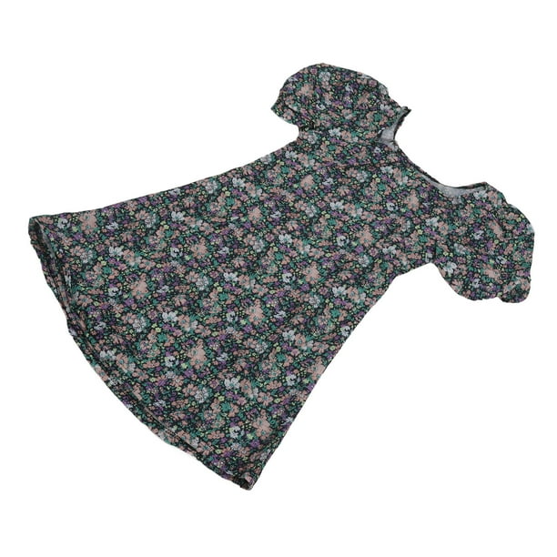 Vestido floral de corte A, vestido floral para mujer, vestido floral corto de manga corta, vestido floral elaborado por expertos