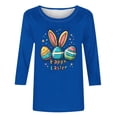 thumbnail image 4 of Camisetas Casuales de las Mujeres Impresas 3/4 Manga Cuello Redondo Blusa, Moda Ligera Superior para el Hogar Y el Uso Diario, Cómoda Imitación de la Tela Del Estante, 4 of 5