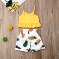 thumbnail image 5 of Douhoow Toddler Girls Summer Clothes Set Sleeveless Ruffle Vest + Pineapple Print High Waist Shorts, 5 of 7