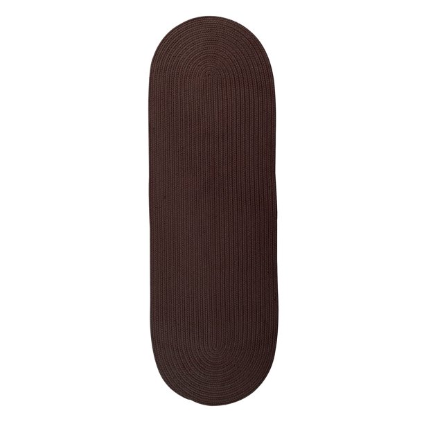 2' x 10' Dark Brown Reversible Oval Rug Runner