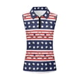 thumbnail image 4 of Garronmavis Golf Shirt for Women Quarter Zip Sleeveless Tennis Shirts Collared Casual Shirts Hiking Pickleball Womens Flag Golf Shirt, American Flag Stripe, Size XS, 4 of 7
