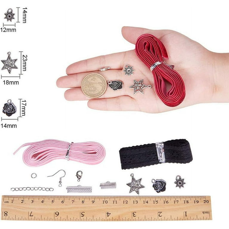 Set Lace Choker Necklaces Set Making Kit with Extender Chains