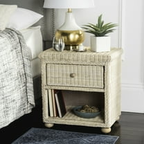 SAFAVIEH Adira Natural White Wash Wicker Nightstand White Washed