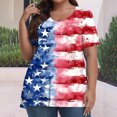 thumbnail image 2 of VerPetridure 4th of July Shirts for Women Funny Short Sleeve Crew Neck Blouse Patriotic American Flag T Shirt, 2 of 5