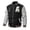 Black, variant on Mens Casual Varsity Jacket Zip Front Long Sleeve Ribbed Collar Cuffs Hem Letter Patch Baseball Style Outerwear L Black