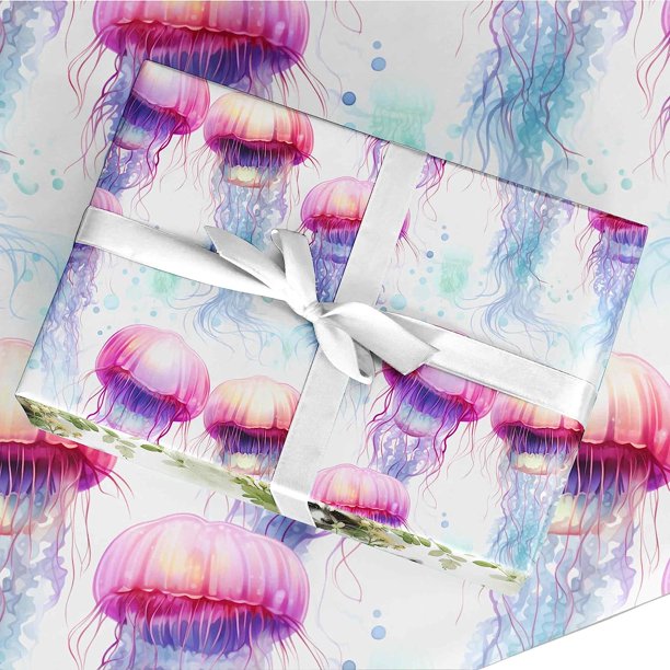 Jellyfish Wrapping Paper 30" x 84" Sheet Large Jellyfish Gift Wrapping