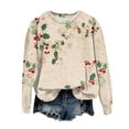 thumbnail image 2 of Jkety Vintage Sweatshirt Christmas Sweatshirts for Women 2025 Crew Neck Winter Holiday Cute Pullovers White,M, 2 of 7
