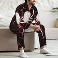 thumbnail image 7 of Salouo Spider On The Web Print Button-Front Long Sleeve Pajama Set for Men, Soft 2Pjs Men's Long Sleeve Sleepwear-Large, 7 of 7