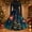 16# Dark Green, variant on Ladies Retro Christmas Patchwork Swing Dress Long Sleeve Round Neck High Waist Holiday Dress