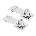 thumbnail image 3 of 2 Sets Twist Knob Keyed Hasp Lock 3in Zinc Alloy Polished Anti Theft for Cabinet Mailbox Drawer File, 3 of 5