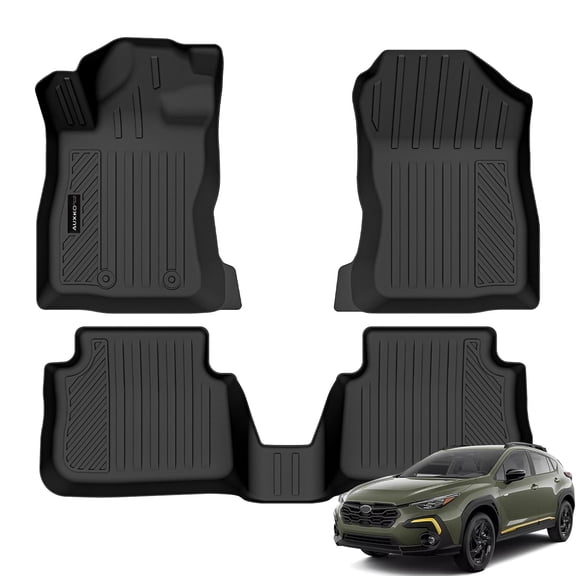 Auxko All Weather Floor Mats Fits for Subaru Crosstrek 2024 2025 2026 TPE Rubber Liners Accessoires for Subaru Crosstrek All Season Guard Odorless Anti-Slip Mats for 1st & 2nd Row