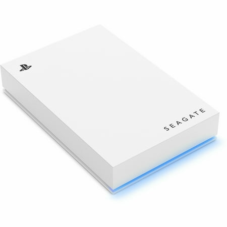 Seagate - Game Drive for PlayStation Consoles 5TB External USB 3.2 Gen 1 Portable Hard Drive with Blue LED Lighting - White
