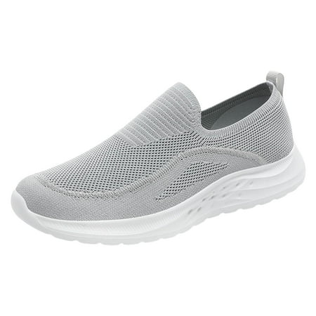 

Povozer Men s Slip on Shoes Casual Shoes Lightweight Breathable Anti-Slip(Gray 8.5)