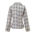 thumbnail image 4 of IROINNID Women's Blazer Jacket Long Sleeve Plaid Notch Lapel Outwear, Casual Autumn Winter Lapel Jacket Small Suit, 4 of 9
