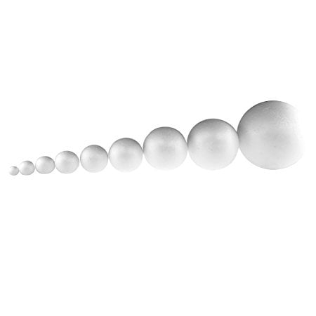 Smooth Polystyrene Foam Balls for Crafts and School Projects (Sampler Pack - 9 Balls) - 1