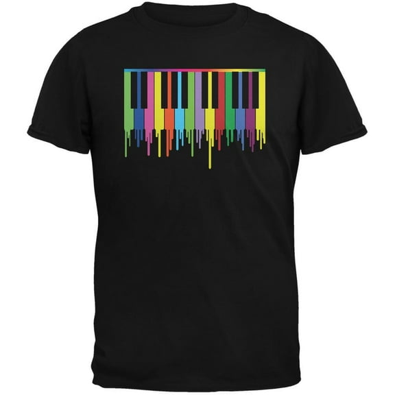 Old Glory Mens Piano Keys Short Sleeve Graphic T Shirt