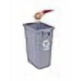 thumbnail image 2 of JYLP 15 Gallon Gray Indoor Recycling Container, Open Top Rectangular Plastic Bin with Built-in Handle, 12" W X 18" D X 24" H, Corrosion Resistant Polypropylene, 2 of 5