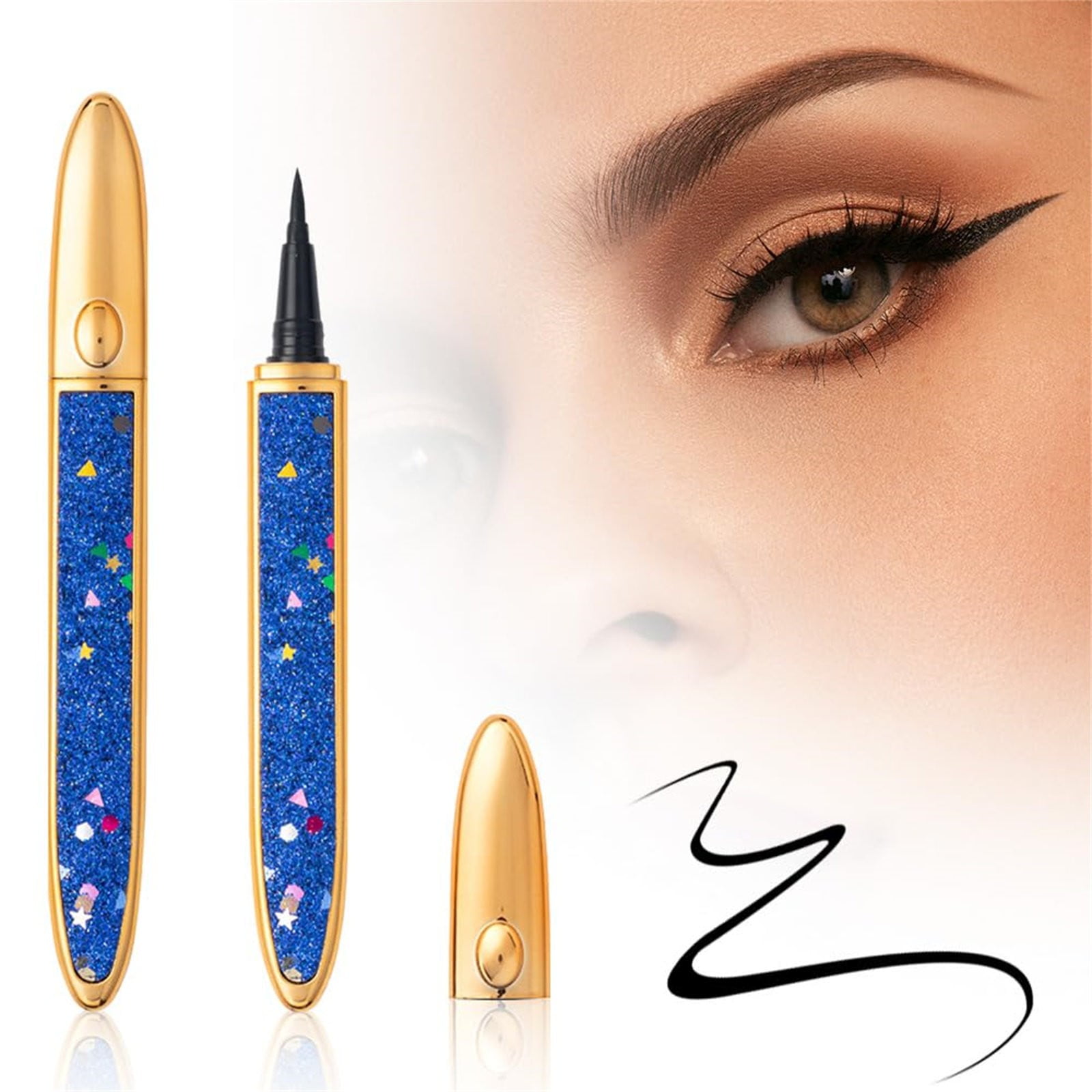 Lásh Glue Liner Pen – Waterproof EyéLásh Glue Pen with Applicator, Latex Free Lásh Glue Liner Pen for False Láshes, Face Jewels & Glitter, Strong All-Day Hold, Smudge-Proof 1PC*3 Makeup Organizers