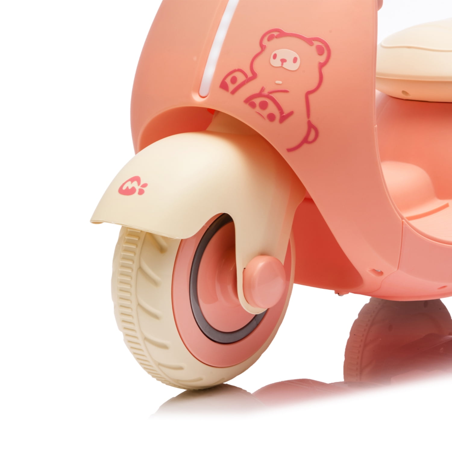 12V Kids Ride On Electric Motorcycle,Toddler Scooter W/Parents Control,Three-Wheel Stable Design,Special Wooden Handle,Smoother Output and Slow Start&Stop,More Suitable For 1-3 Years BABY's First Toy