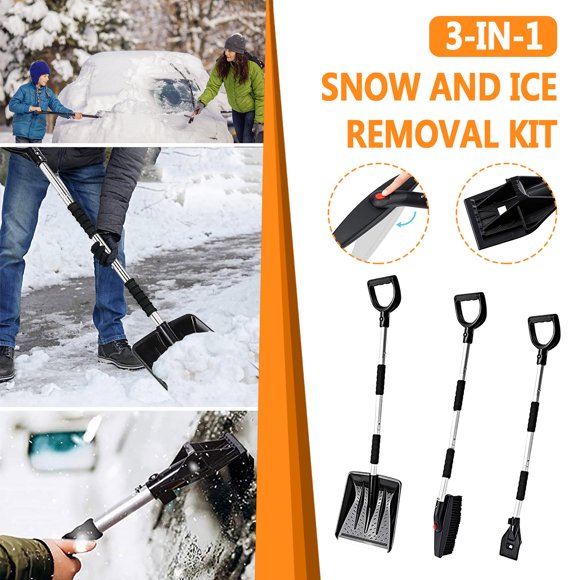 EGNMCR Closet Organizers and Storage, Storage Trunks & Bag 3-In-1 Snow Removal Kit Multifunctional Portable Detachable Snow Removal Tool Snow removal