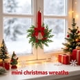 thumbnail image 3 of Christmas Wreath 1pc Mini Wreath for Kitchen Cabinet Decor, Small Holiday Wreath with Bow for Cabinet Doors, Window, Fireplace, Indoor Christmas Decorations, 3 of 9